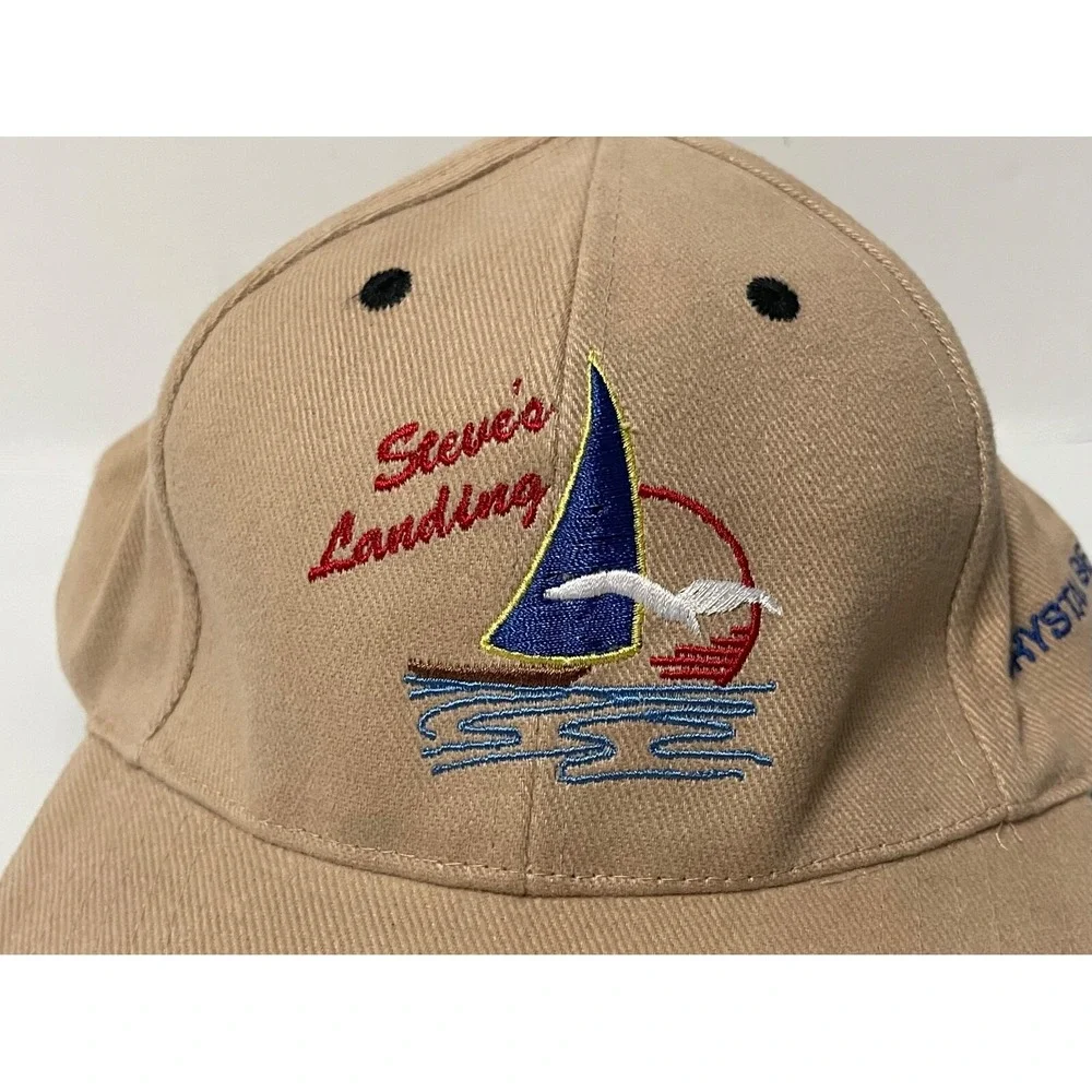 STEVES LANDING CRYSTAL BEACH TEXAS CAP SAIL BOAT SEA GULL‎